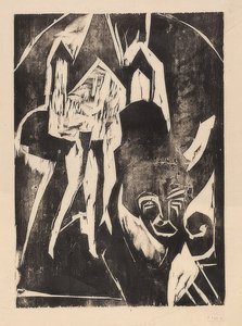 Cocotte på gaden. 1915 af Ernst Ludwig Kirchner
