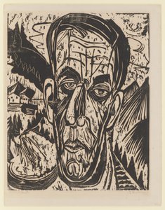 Hovedet af Van de Velde, lyst. – Van de Velde mellem bjergene af Ernst Ludwig Kirchner