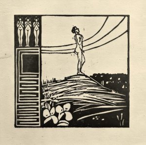 Mandlig figur på et bjerg (The Desire) af Ernst Ludwig Kirchner
