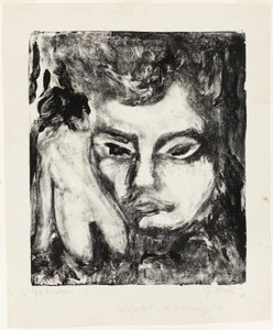 Mandshoved med nøgen kvinde af Ernst Ludwig Kirchner