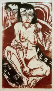 Melankoli (selvportræt med Erna) af Ernst Ludwig Kirchner