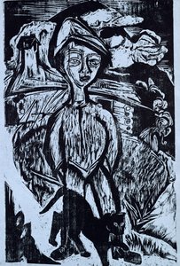 Bjergknægt i Storm, 1921 af Ernst Ludwig Kirchner
