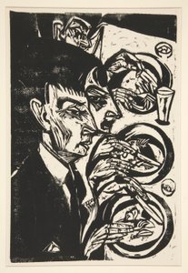 Nervoese beim Diner (Nervøse mennesker til middag) af Ernst Ludwig Kirchner