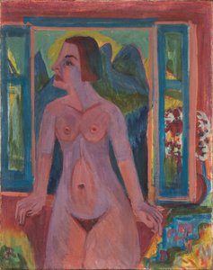 Nøgen kvinde ved vinduet af Ernst Ludwig Kirchner