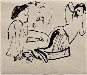 Uden titel (to kvinder, siddende) af Ernst Ludwig Kirchner