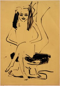 Uden titel (siddende Marcella) af Ernst Ludwig Kirchner