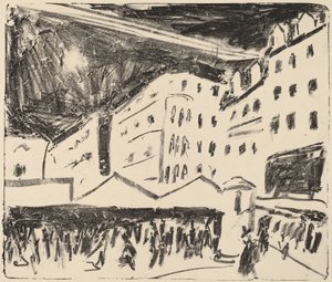 Gammelt marked i Dresden med årlig messe af Ernst Ludwig Kirchner