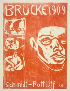 Portræt af Schmidt-Rottluff, 1909 af Ernst Ludwig Kirchner