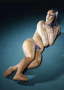 Liggende nøgen; Liggende, c.1911-1912 af Ernst Ludwig Kirchner