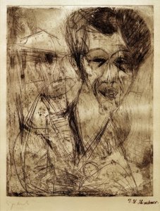 Selvportræt (tegning) af Ernst Ludwig Kirchner