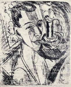 Selvportræt med cigaret af Ernst Ludwig Kirchner