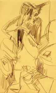 Kæmmehandling af Ernst Ludwig Kirchner