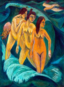 Tre badegæster af Ernst Ludwig Kirchner