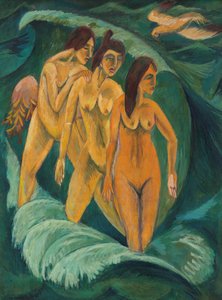 Tre badende, 1913 af Ernst Ludwig Kirchner