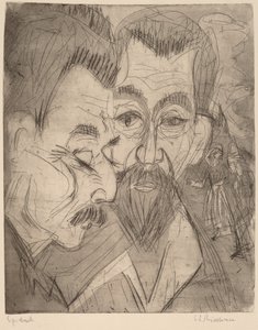 To Bondehoveder af Ernst Ludwig Kirchner