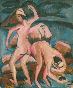 To badende Femern, 1912. af Ernst Ludwig Kirchner