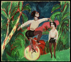 Unicykel rytter af Ernst Ludwig Kirchner