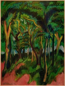 Skovhjerte med lyserød forgrund af Ernst Ludwig Kirchner