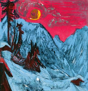 Vinter månelys nat af Ernst Ludwig Kirchner