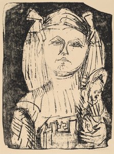 Ung pige med dukke af Ernst Ludwig Kirchner