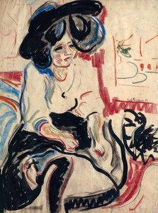 Ung kvinde med cigaret af Ernst Ludwig Kirchner