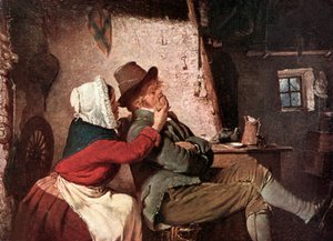 "Ville den surmule med sin dame" (farvelitografi)