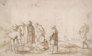Fiskehandlere på stranden af Esaias van de Velde