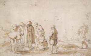 Fiskehandlere på stranden af Esaias van de Velde