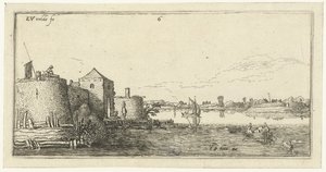 Fort med forsvar af Tholen ved Schelde Landskaber (serietitel) af Esaias van de Velde