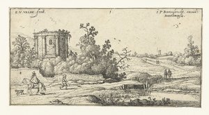 Landskab med ruiner af et romersk tempel Landskaber (serietitel) af Esaias van de Velde