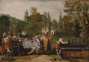 Muntert selskab i en park af Esaias van de Velde