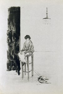 En dame og hendes strikketøj af Ethel Gabain