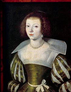 Portræt af et kvindemaleri tilskrevet Etienne Dumonstier (1574-1603) søn. 0,6x0,46 m - Portræt af en kvinde. Maleri tilskrevet Etienne Dumonstier (1574-1603) 0,6 x 0,46 m Louvre-museet, Paris af Etienne (attributed) Dumonstier