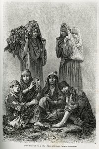 Araberne Ghawarineh, nomader fra Dødehavsbassinet. Indgravering af E.Ronjat, for at illustrere historien om Syrien i dag, af M.Lortet, dekan ved Det Medicinske Fakultet i Lyon, med ansvar for en videnskabelig mission af Ministeriet for Offentlig Undervisni af Etienne Antoine Eugene Ronjat