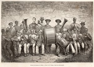 Børneorkester i Gabon, 1876 af Etienne Antoine Eugene Ronjat