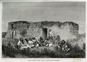 Huse og indbyggere i Jeriko (Vestbredden). Indgravering af E.Ronjat, for at illustrere historien om Syrien i dag, af M.Lortet, dekan ved det medicinske fakultet i Lyon, med ansvar for en videnskabelig mission af Ministeriet for Offentlig Undervisning, offe af Etienne Antoine Eugene Ronjat