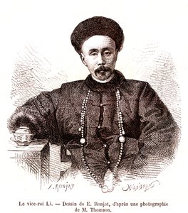 Li Hongzang, vicekonge af Zhili, ved Kinas kejserlige domstol. 1873 (gravering) af Etienne Antoine Eugene Ronjat