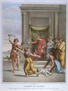 The Judgment of Salomon, illustration fra en katekismus, ca. 1860