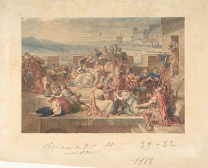 Priam og hans familie sørger over Hectors død, n.d..