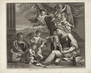 Hellig Familie med putti af Etienne Baudet (possibly)