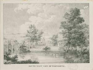 Tamworth - Distant View from South: lithograph, nd [1796-1865] dani