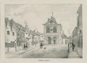 Tamworth - Rådhuset: litografi, nd [1796-1865]