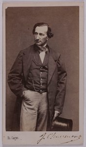Portræt af Jules Chaumont (-1866), (skuespiller) af Etienne Carjat