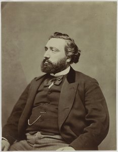 Portræt af Frankrigs premierminister Léon Gambetta 1838-1882. af Etienne Carjat