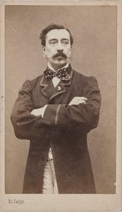 Portræt af maleren Alfred Stevens 1828-1906, ca. 1870. af Etienne Carjat
