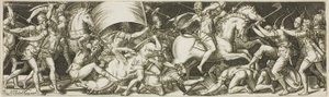 Slaget mellem kavalerister og infanterister af Etienne Delaune