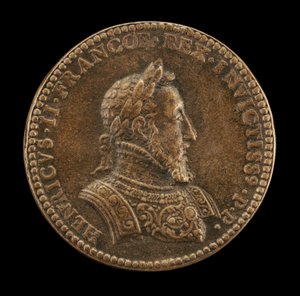 Henrik 2., 1519-1559, konge af Frankrig 1547 [forside] af Etienne Delaune