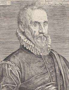 Portræt af Ambroise Paré, kongens kirurg, 1582. af Etienne Delaune