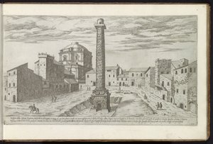 Trajans forum med Trajans søjle i Rom Gamle bygninger (serietitel) I vestigi dell