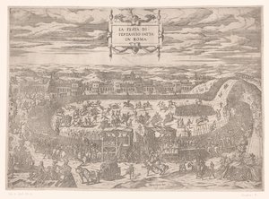 Pavelig fest på Testaccio i Rom i 1534 La festa di Testaccio fatta i Roma (titel på objekt)